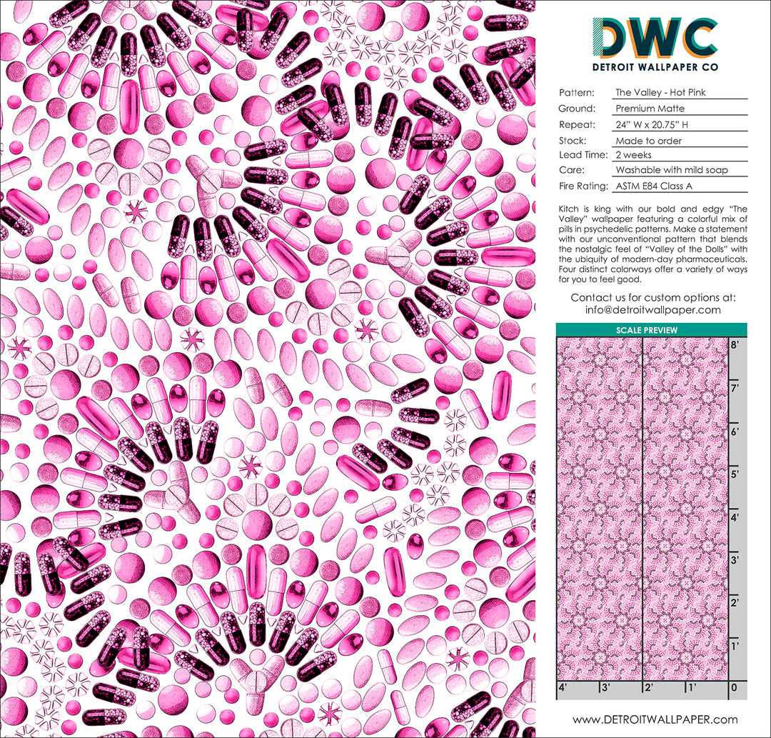 The Valley - Hot Pink <br> Wallpaper