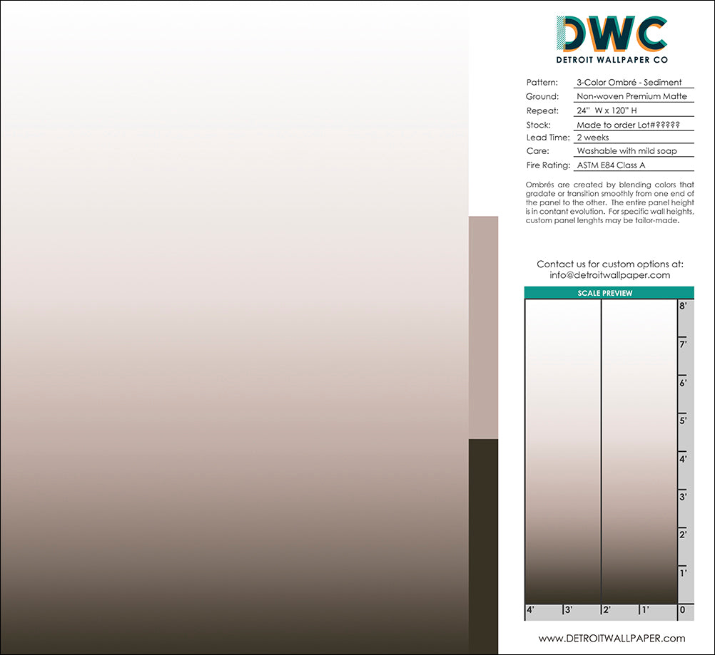 3 Color Ombré - Sediment <br> Wallpaper