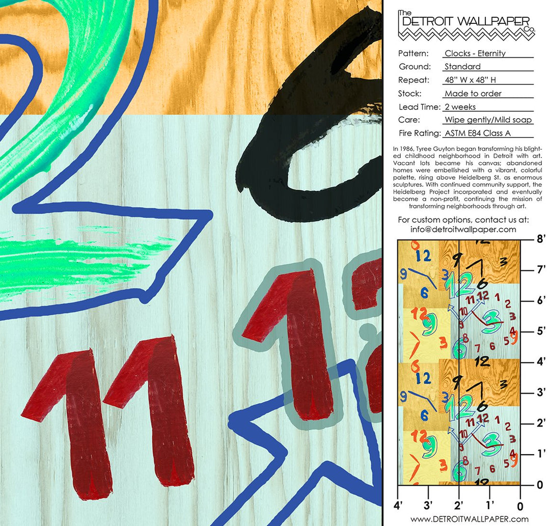 Clocks - Eternity <br> Heidelberg Project - The Detroit Wallpaper Co.