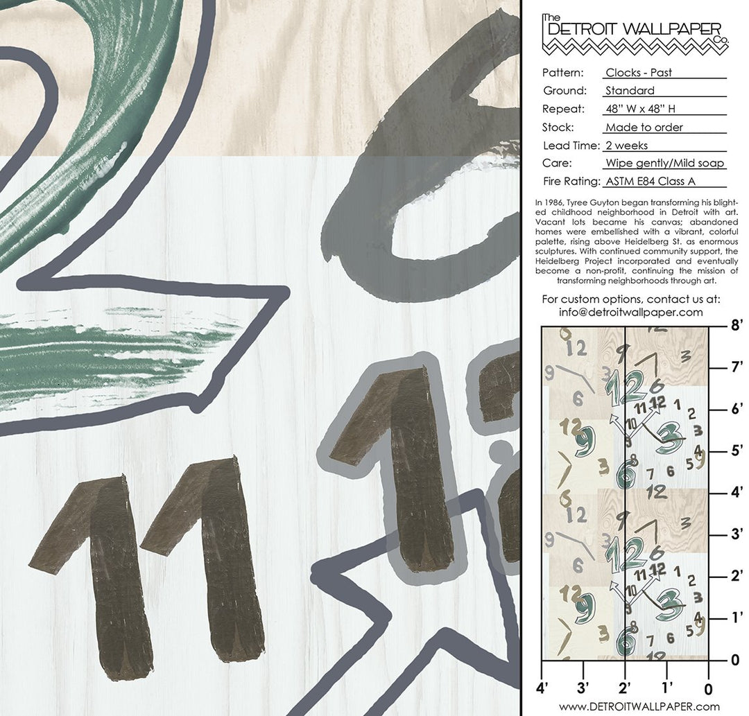 Clocks - Past <br> Heidelberg Project - Trendy Custom Wallpaper | Contemporary Wallpaper Designs | The Detroit Wallpaper Co.
