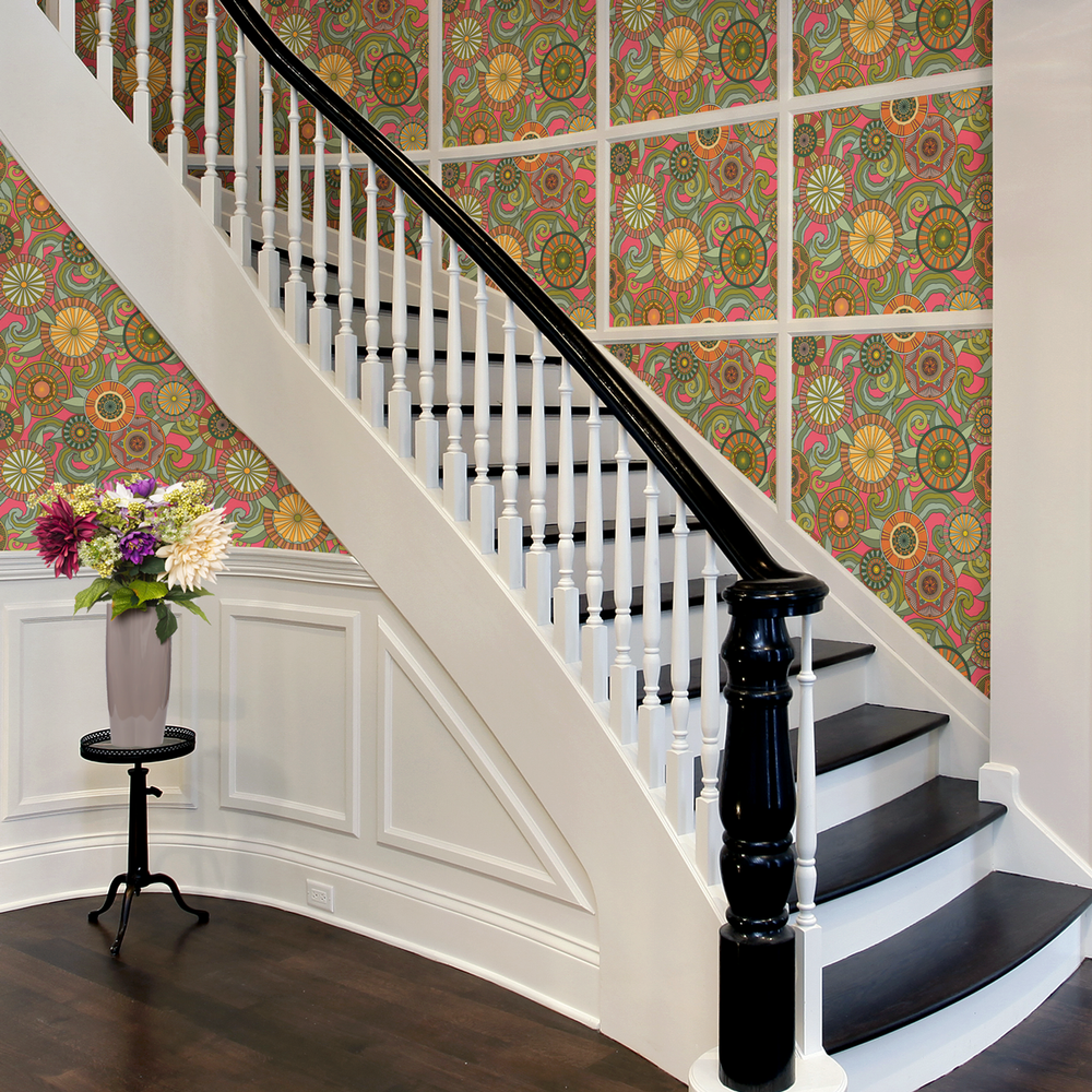 Deco Garden - Fuchsia - Trendy Custom Wallpaper | Contemporary Wallpaper Designs | The Detroit Wallpaper Co.