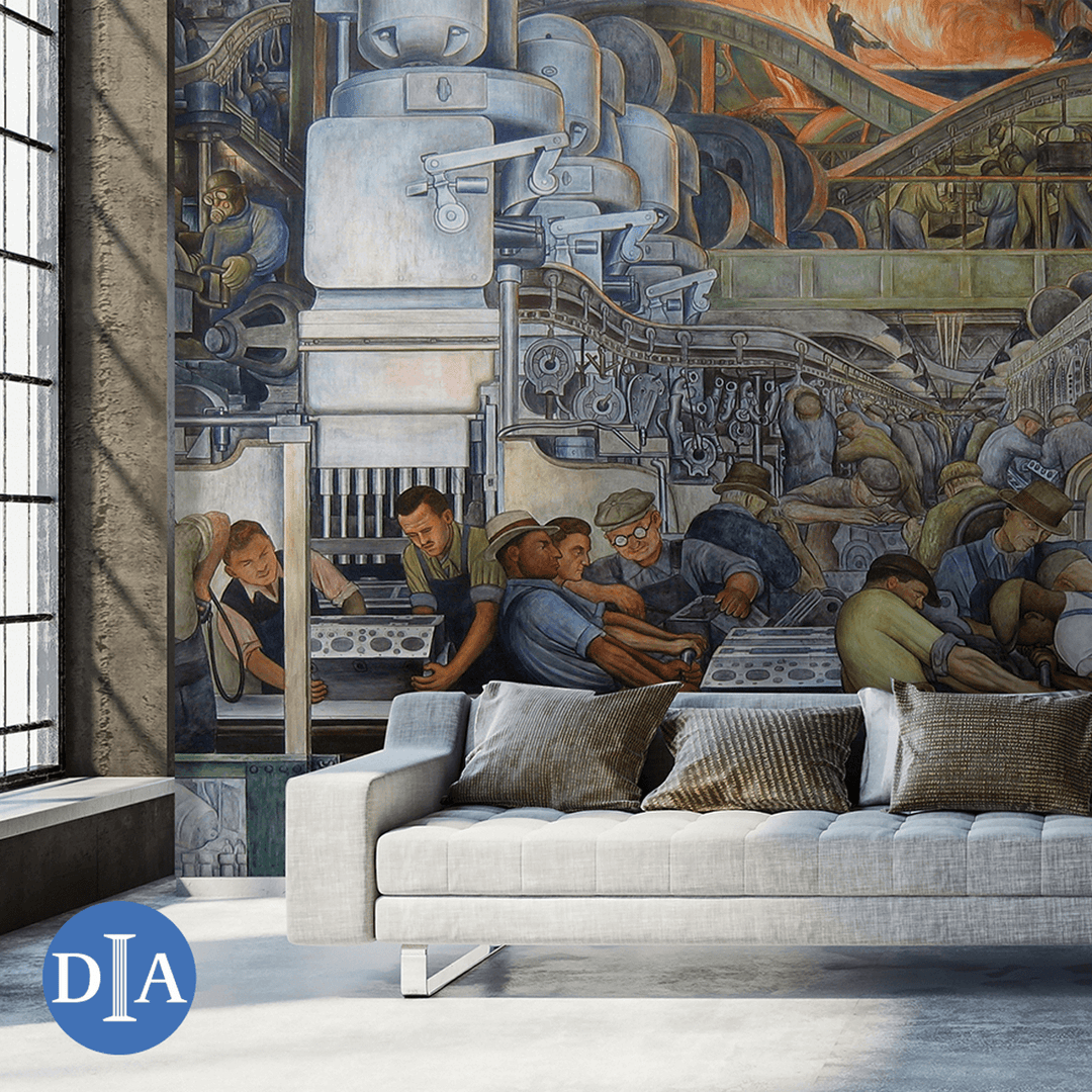 Detroit Industry, North Wall, 1933 <br> Detroit Institute of Arts - The Detroit Wallpaper Co.