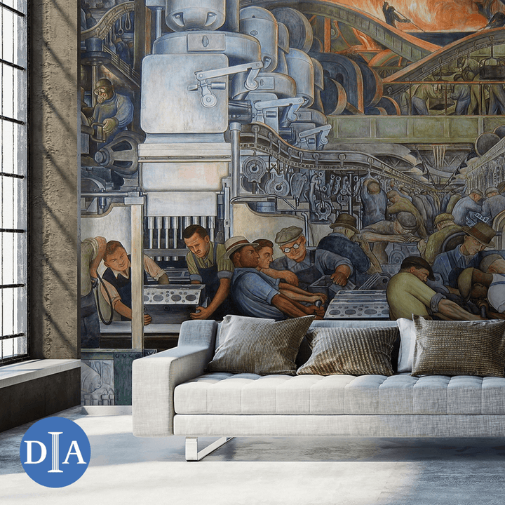Detroit Industry, North Wall, 1933 <br> Detroit Institute of Arts - The Detroit Wallpaper Co.