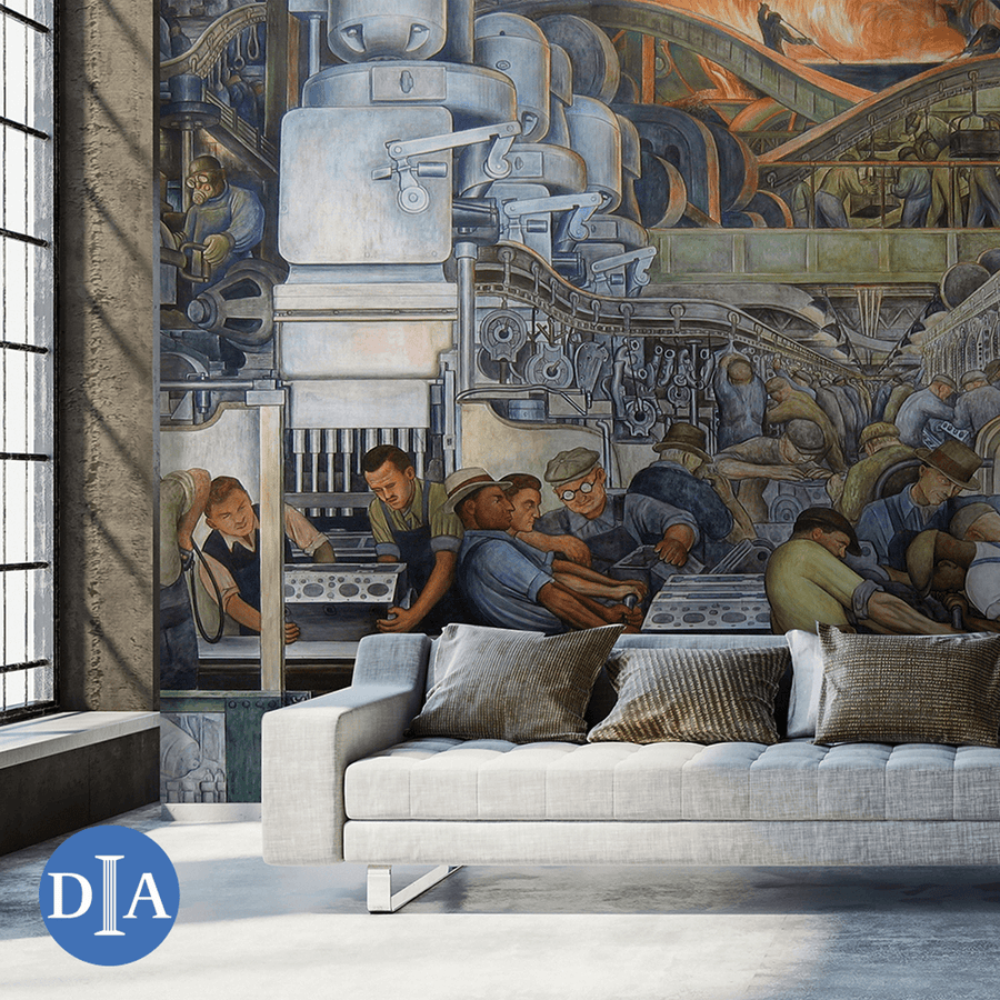 Detroit Industry, North Wall, 1933 <br> Detroit Institute of Arts - The Detroit Wallpaper Co.