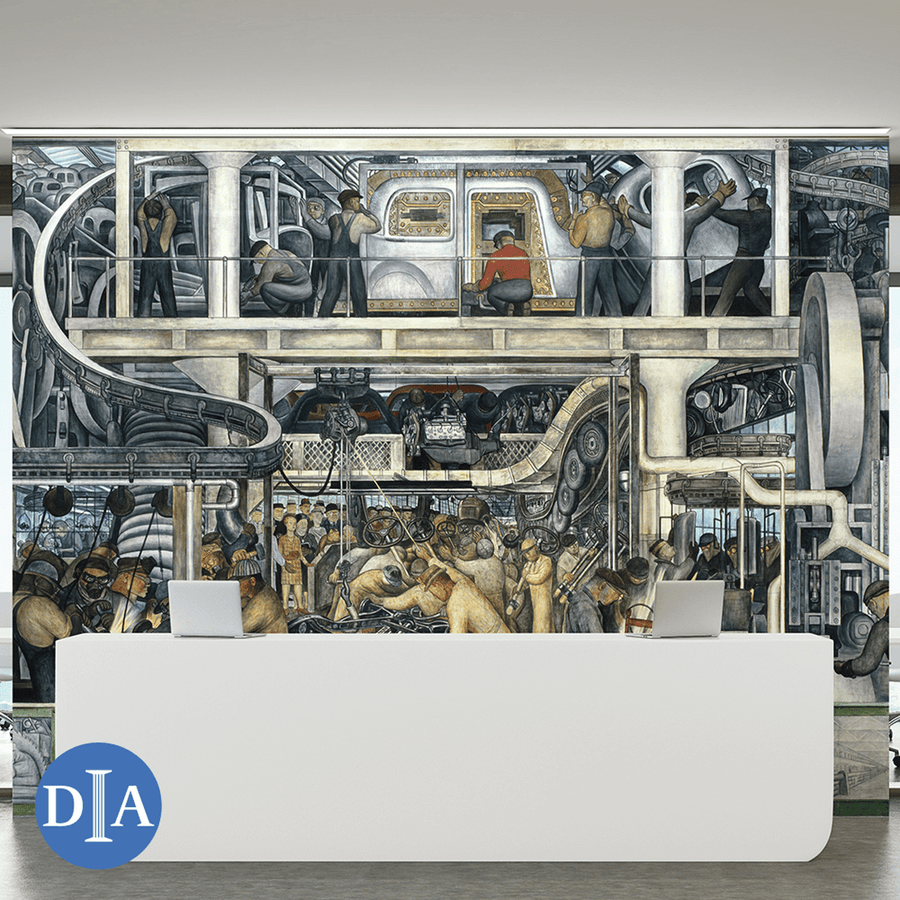 Detroit Industry, South Wall, 1933 <br> Detroit Institute of Arts - The Detroit Wallpaper Co.