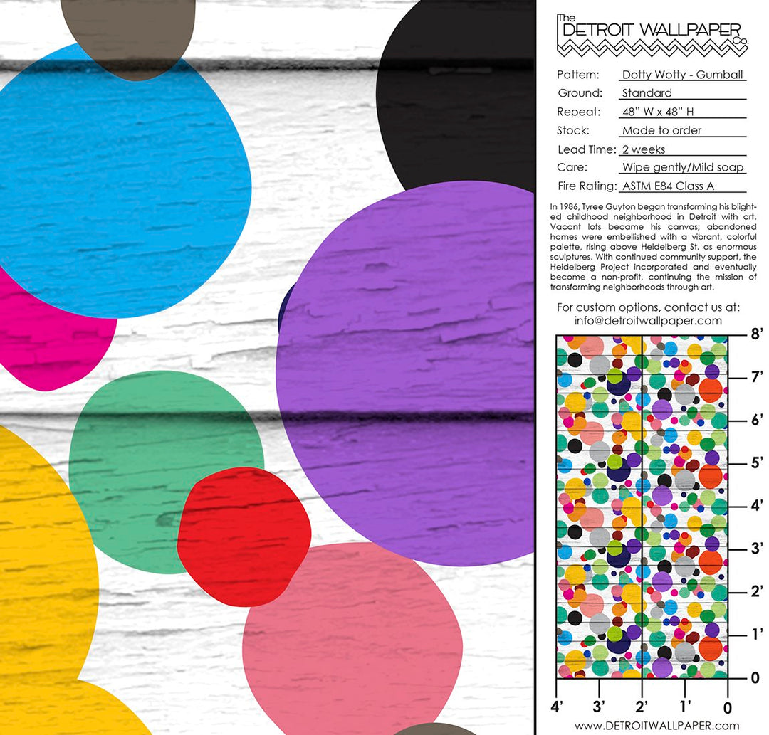 Dotty Wotty - Gumball <br> Heidelberg Project - Trendy Custom Wallpaper | Contemporary Wallpaper Designs | The Detroit Wallpaper Co.