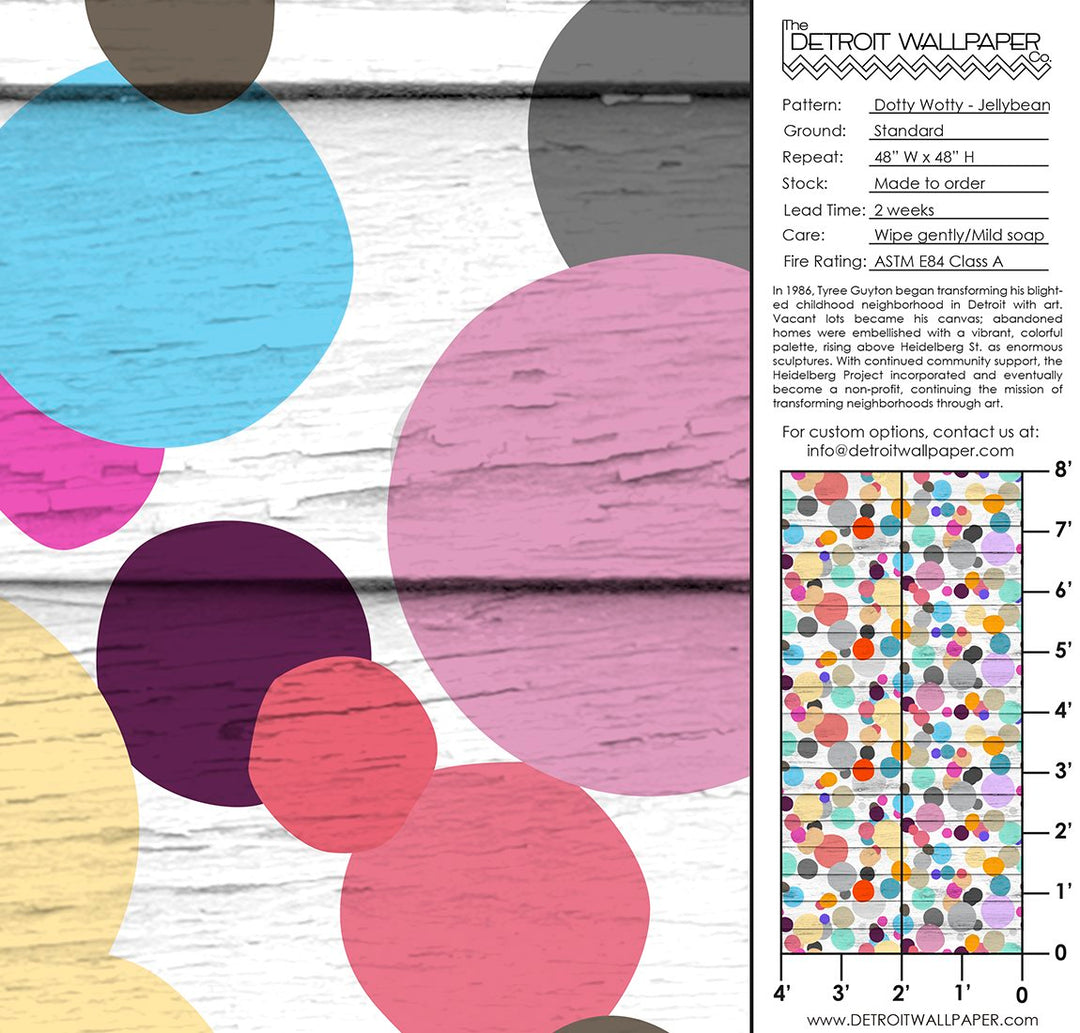 Dotty Wotty - Jellybean <br> Heidelberg Project - Trendy Custom Wallpaper | Contemporary Wallpaper Designs | The Detroit Wallpaper Co.