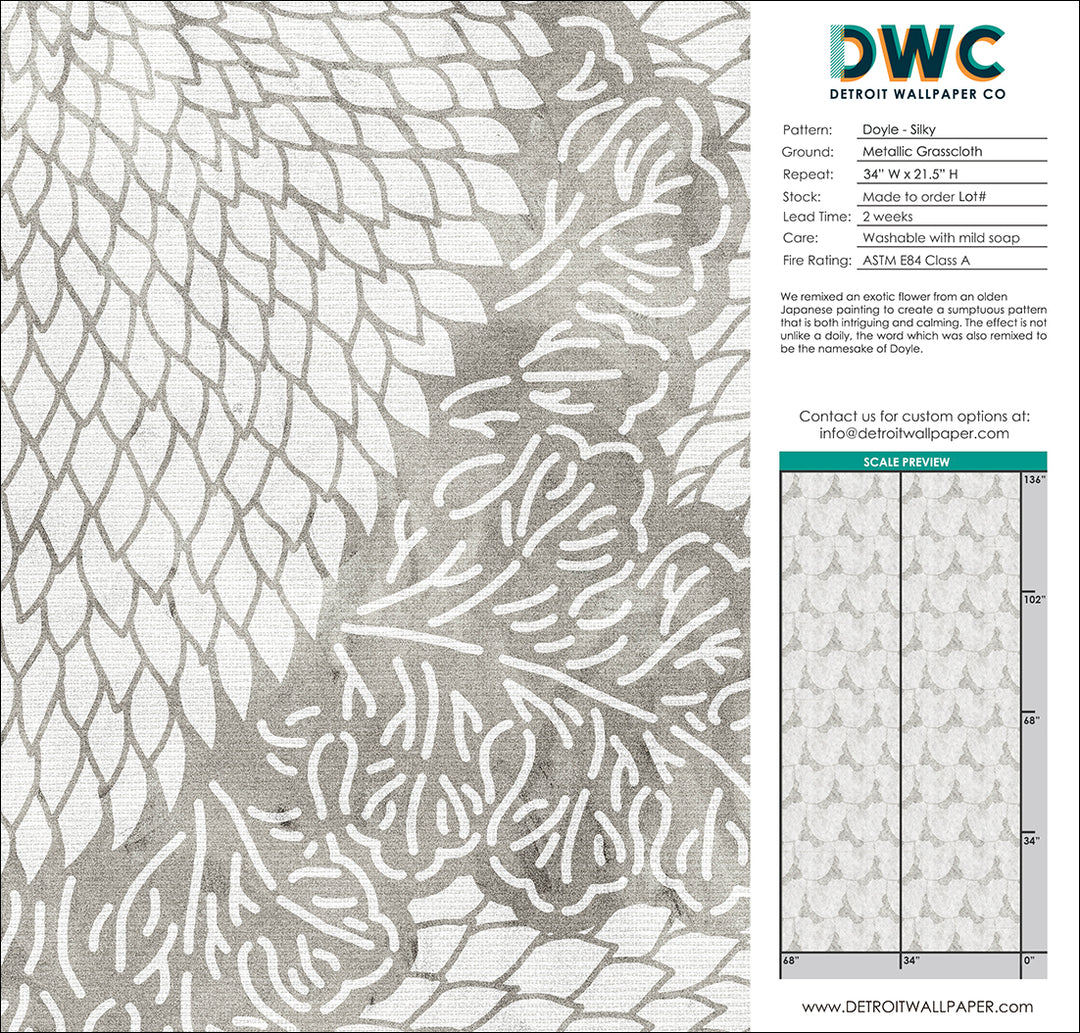 Doyle - Silky Grasscloth Wallpaper