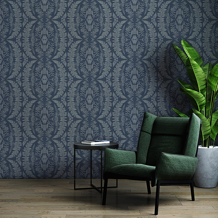 Frond - Cyanotype Grasscloth Wallpaper