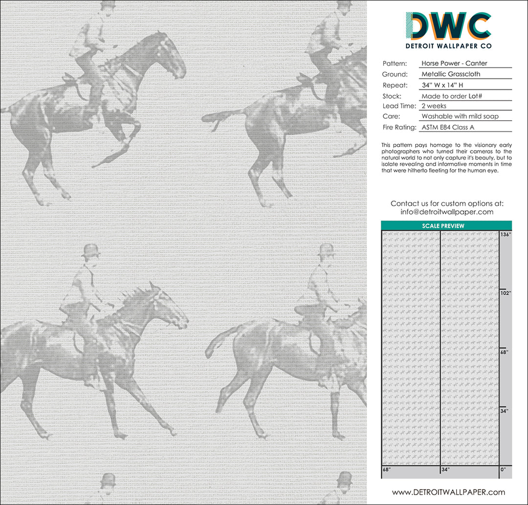 Horse Power - Canter Grasscloth Wallpaper