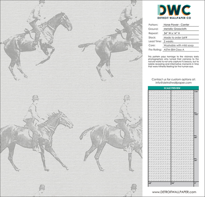 Horse Power - Canter Grasscloth Wallpaper