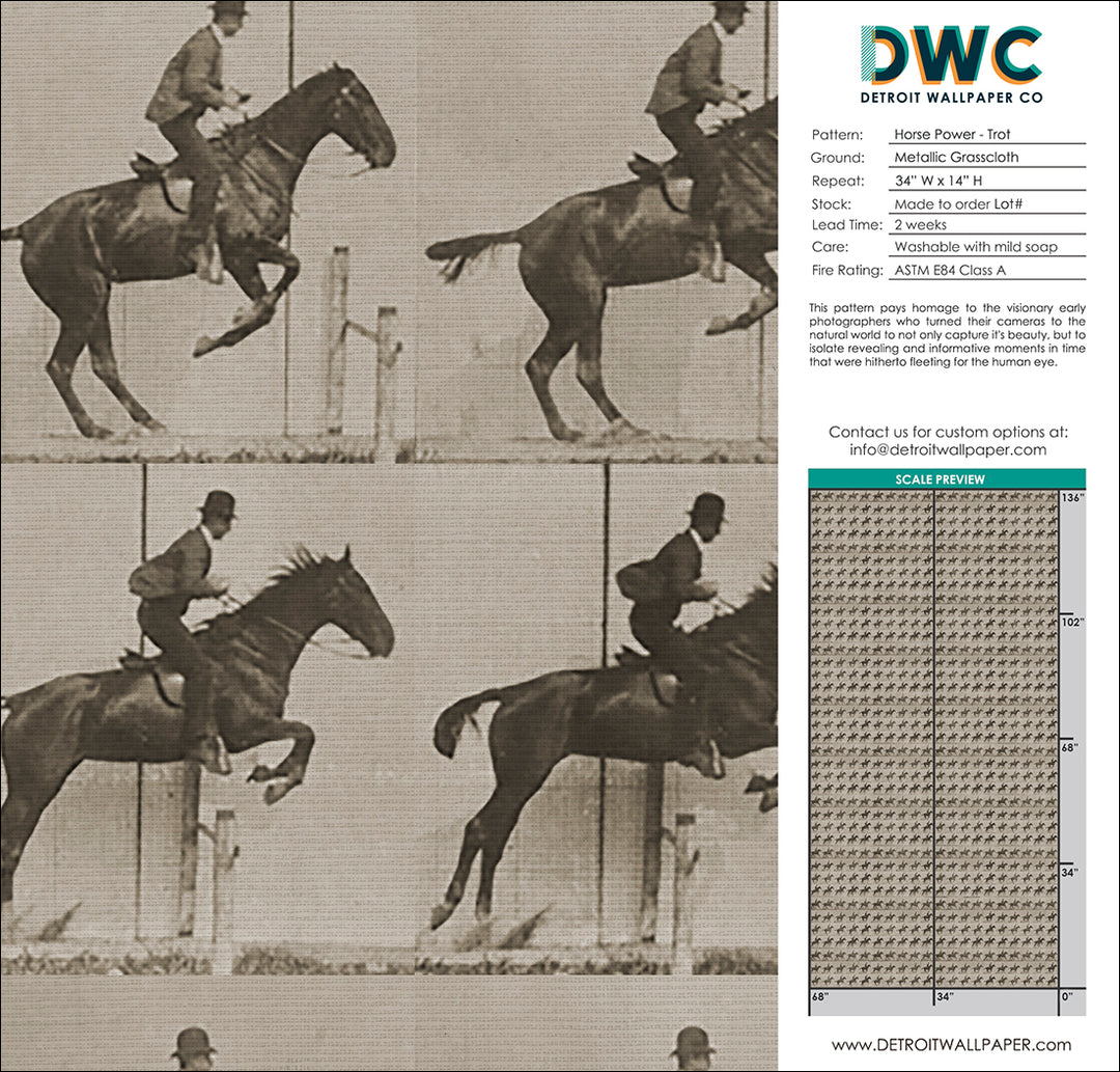 Horse Power - Trot Grasscloth Wallpaper