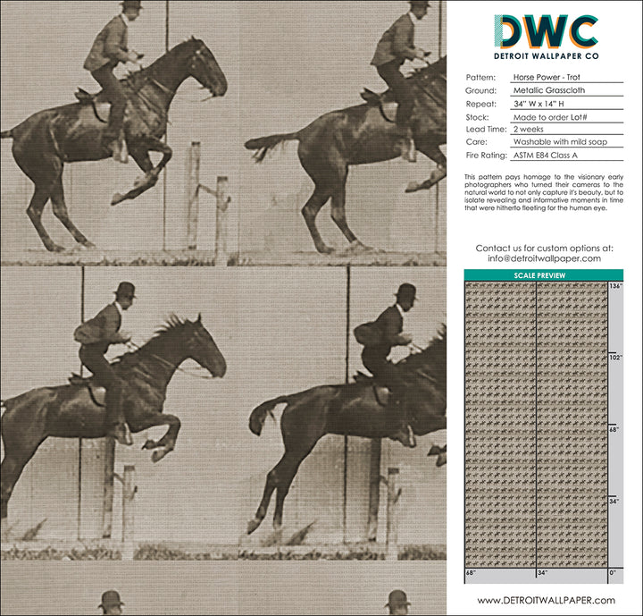 Horse Power - Trot Grasscloth Wallpaper