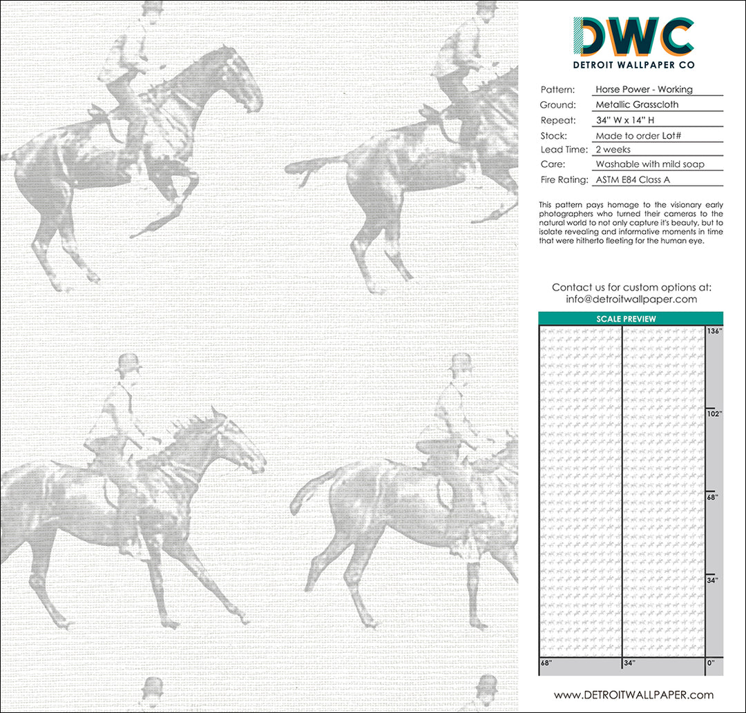 Horse Power - Working Grasscloth Wallpaper