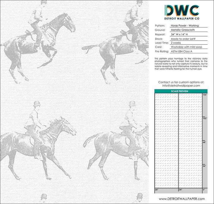 Horse Power - Working Grasscloth Wallpaper