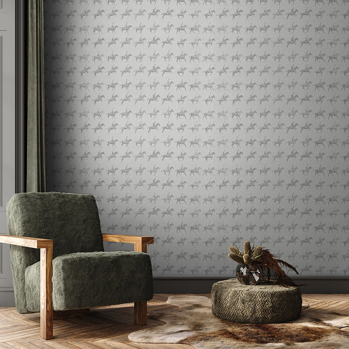 Horse Power - Canter Grasscloth Wallpaper