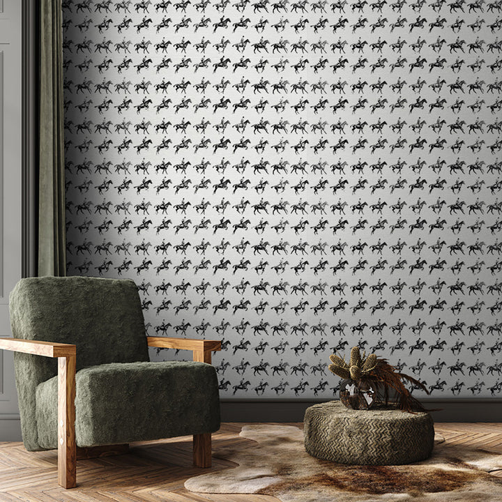 Horse Power - Dressage Grasscloth Wallpaper