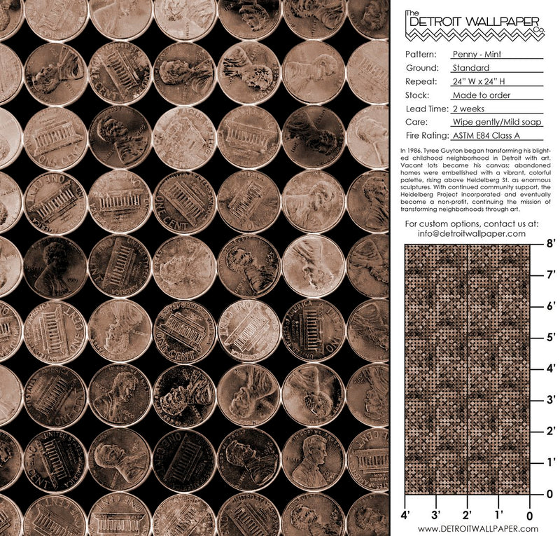 Penny - Mint <br> Heidelberg Project - Trendy Custom Wallpaper | Contemporary Wallpaper Designs | The Detroit Wallpaper Co.