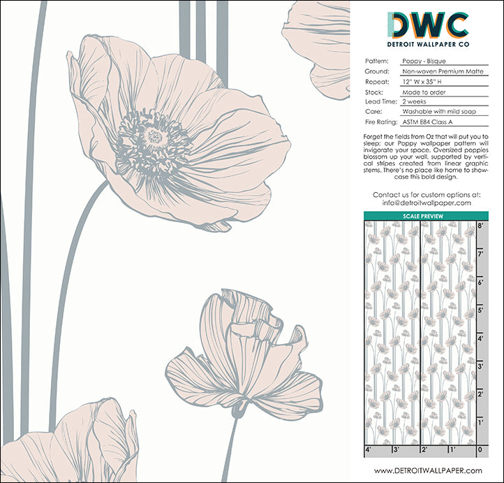 Poppy - Bisque <br> Wallpaper