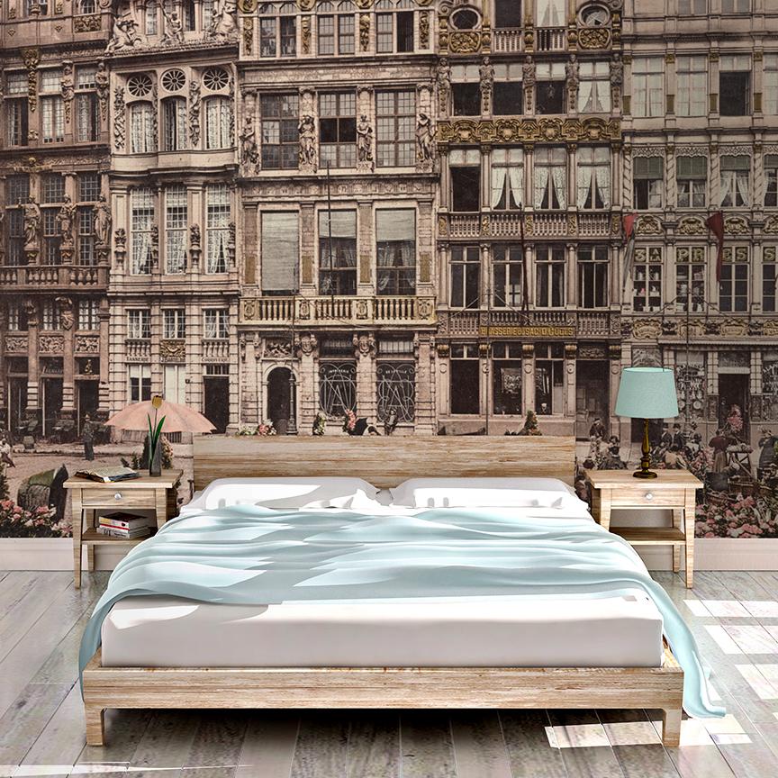 Scène de Rue Mural <br> Great Wall - Trendy Custom Wallpaper | Contemporary Wallpaper Designs | The Detroit Wallpaper Co.