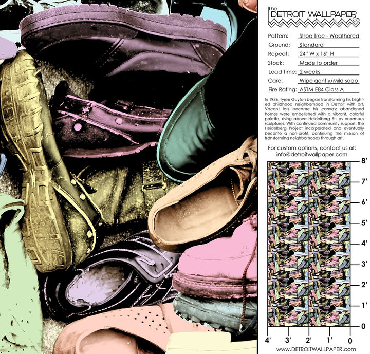 Shoe Tree - Weathered <br> Heidelberg Project - Trendy Custom Wallpaper | Contemporary Wallpaper Designs | The Detroit Wallpaper Co.