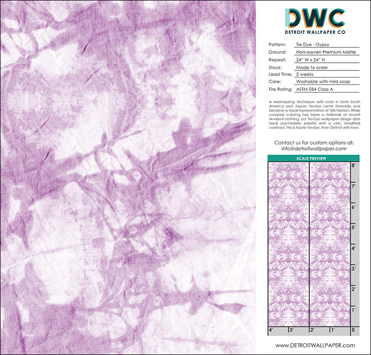 Tie-Dye - Gypsy <br> Wallpaper - The Detroit Wallpaper Co.