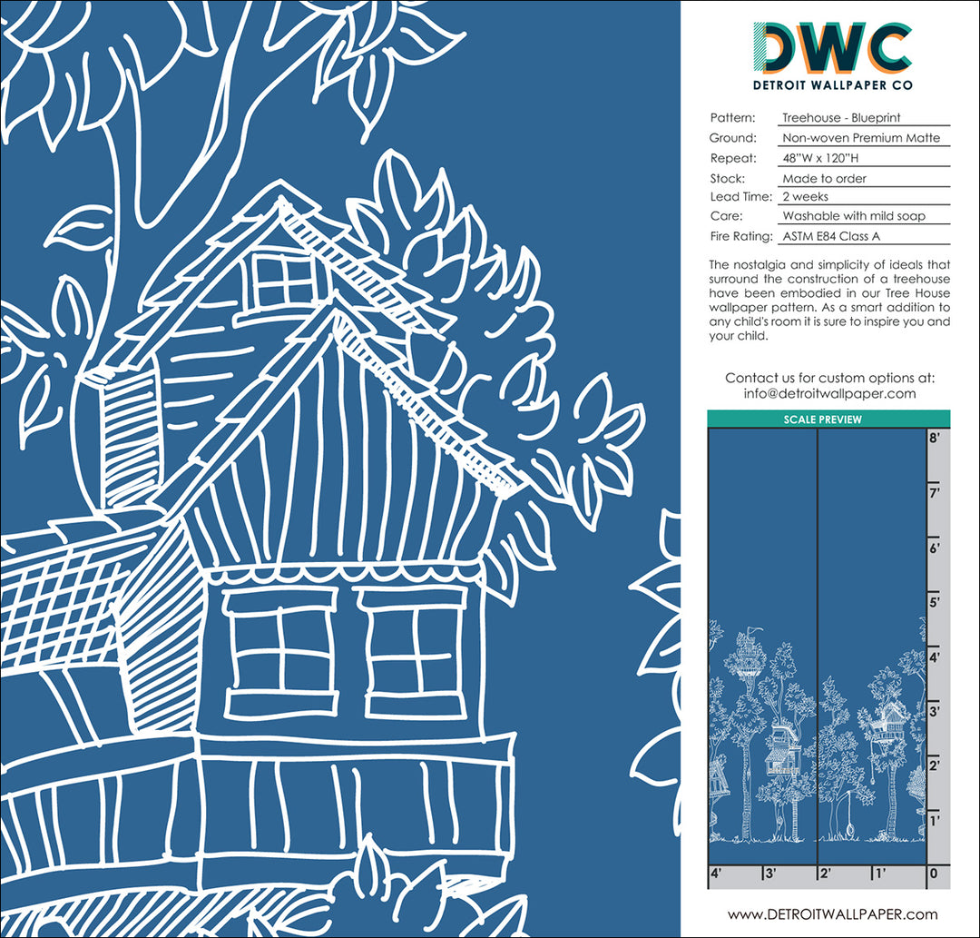 Tree House - Blueprint <br> Wallpaper