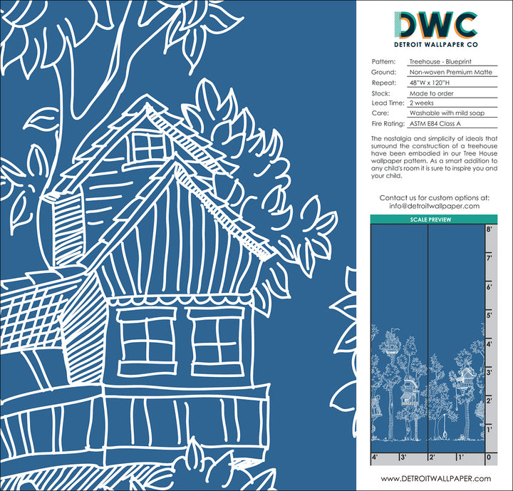 Tree House - Blueprint <br> Wallpaper