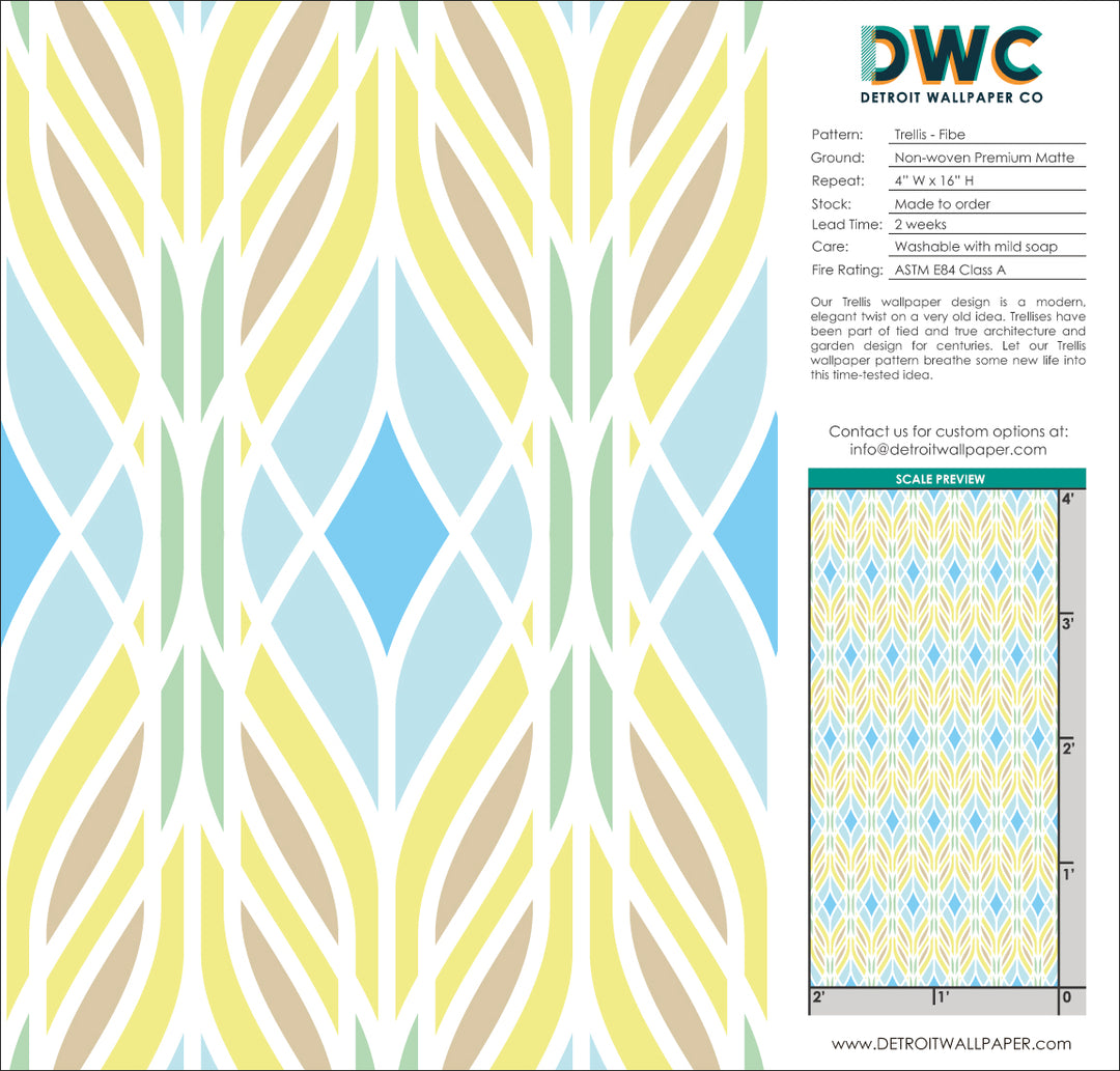 Trellis - Fresh - The Detroit Wallpaper Co.