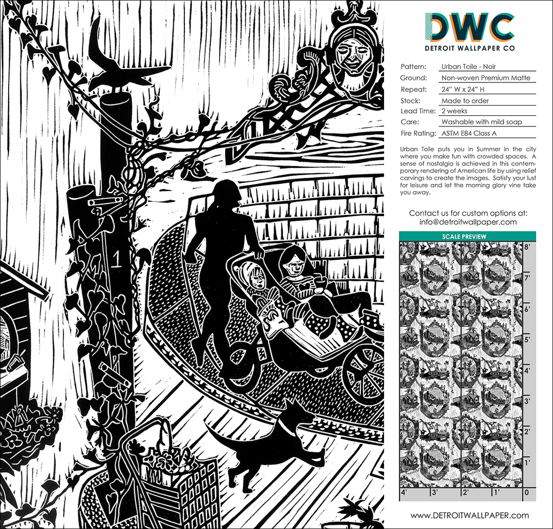 Urban Toile - Noir <br> Wallpaper