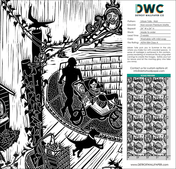 Urban Toile - Noir <br> Wallpaper