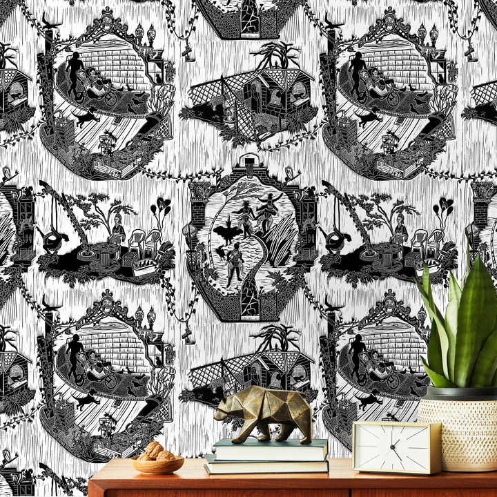 Urban Toile - Noir <br> Wallpaper