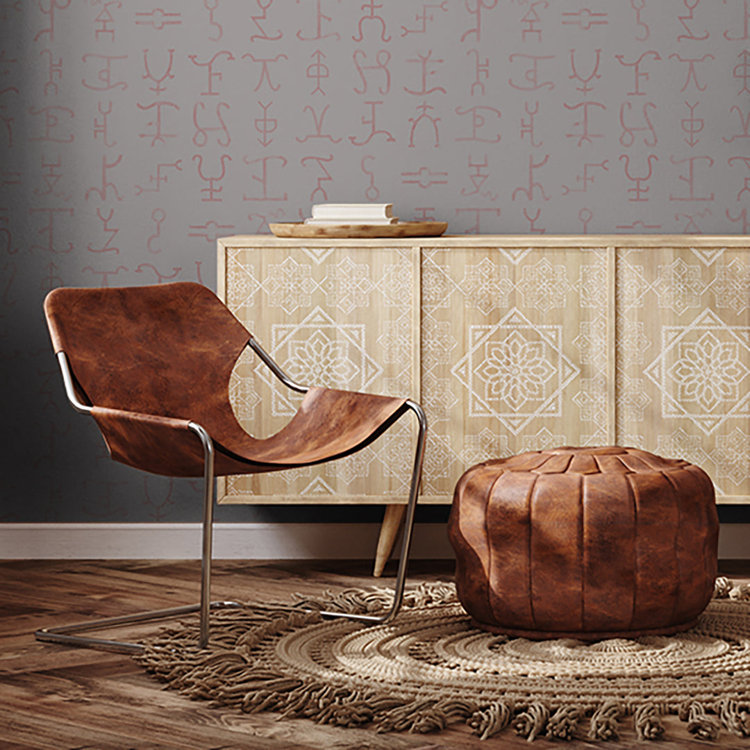 Western Hieroglyphs - Corral <br> Grasscloth