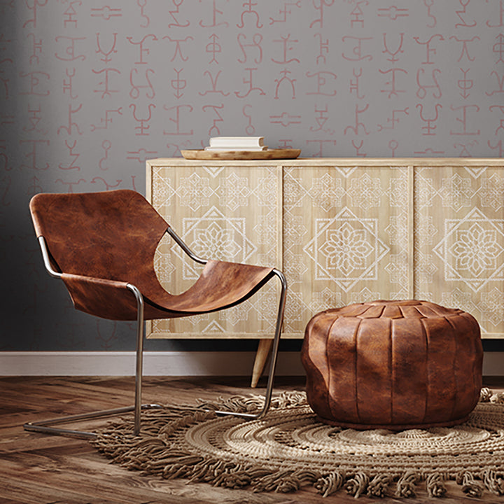 Western Hieroglyphs - Corral <br> Grasscloth