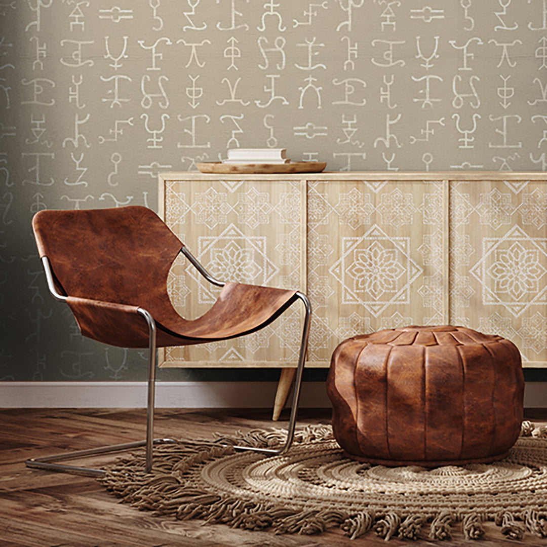 Western Hieroglyphs - Hide <br> Grasscloth