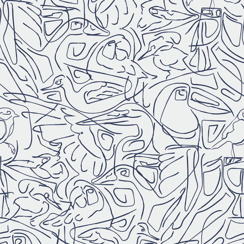 Aviary - Flight - Trendy Custom Wallpaper | Contemporary Wallpaper Designs | The Detroit Wallpaper Co.
