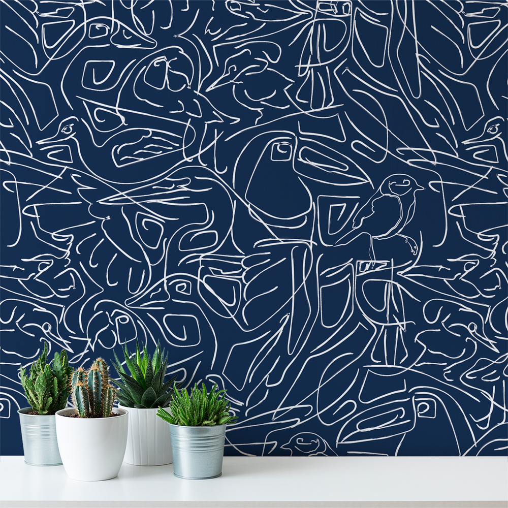 Aviary - Placid - Trendy Custom Wallpaper | Contemporary Wallpaper Designs | The Detroit Wallpaper Co.
