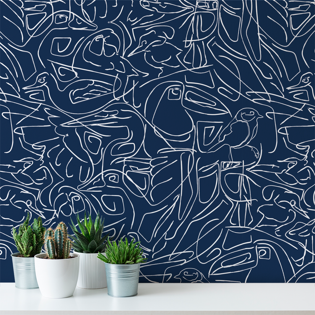 Aviary - Placid - Trendy Custom Wallpaper | Contemporary Wallpaper Designs | The Detroit Wallpaper Co.