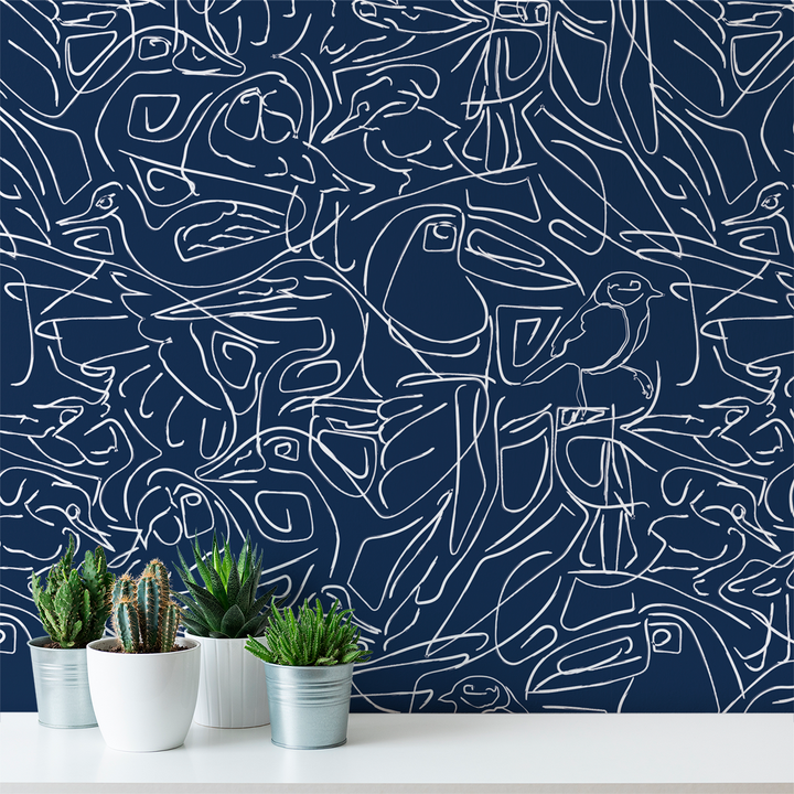 Aviary - Placid - Trendy Custom Wallpaper | Contemporary Wallpaper Designs | The Detroit Wallpaper Co.