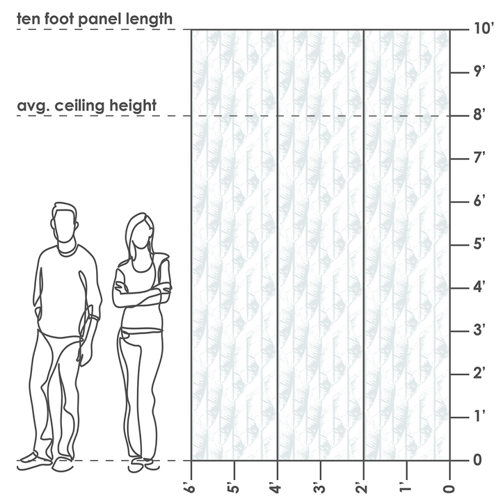 Banana Palm - Ghost - Trendy Custom Wallpaper | Contemporary Wallpaper Designs | The Detroit Wallpaper Co.