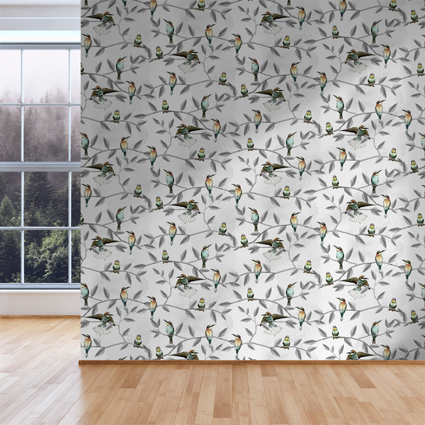 Bee Eater - Washed - Trendy Custom Wallpaper | Contemporary Wallpaper Designs | The Detroit Wallpaper Co.