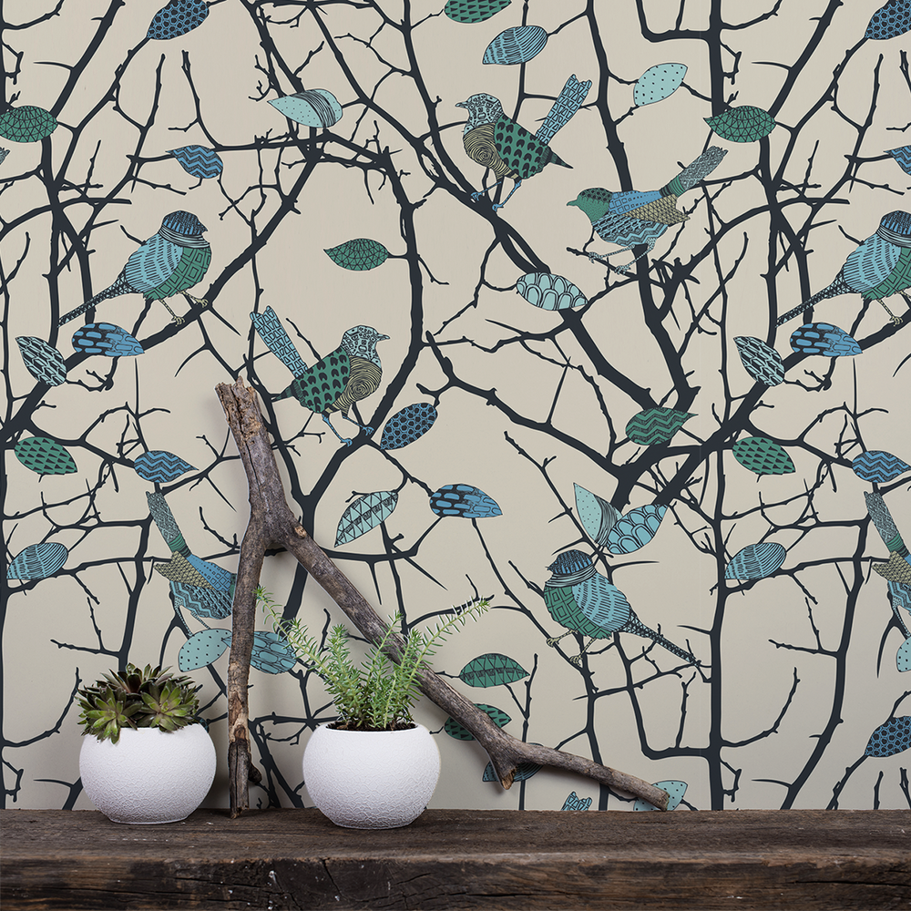 Birdz - Wren - Trendy Custom Wallpaper | Contemporary Wallpaper Designs | The Detroit Wallpaper Co.