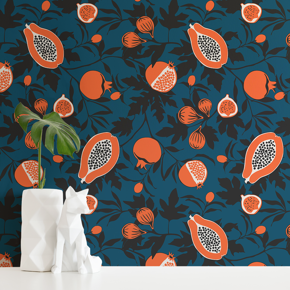 Calimyrna - Papaya - Trendy Custom Wallpaper | Contemporary Wallpaper Designs | The Detroit Wallpaper Co.