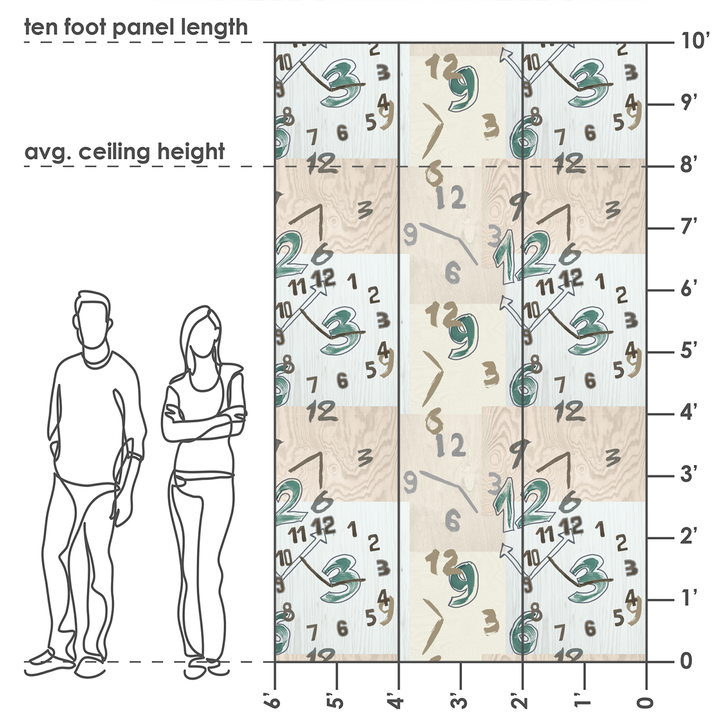 Clocks - Past <br> Heidelberg Project - Trendy Custom Wallpaper | Contemporary Wallpaper Designs | The Detroit Wallpaper Co.