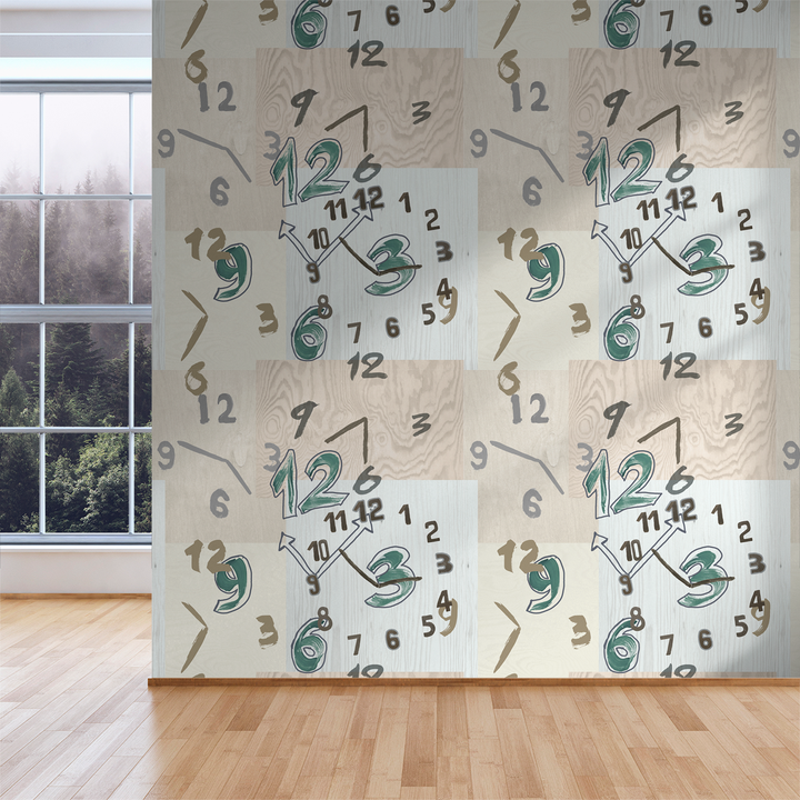 Clocks - Past <br> Heidelberg Project - Trendy Custom Wallpaper | Contemporary Wallpaper Designs | The Detroit Wallpaper Co.