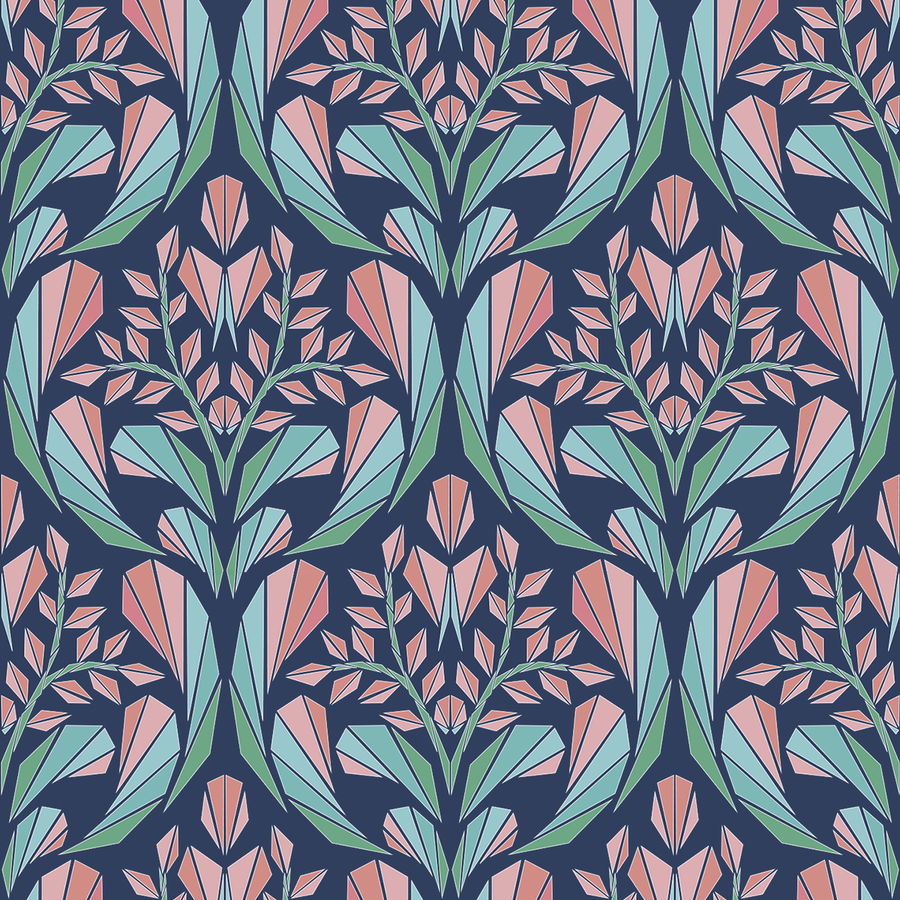 Cora - Navy - Trendy Custom Wallpaper | Contemporary Wallpaper Designs | The Detroit Wallpaper Co.