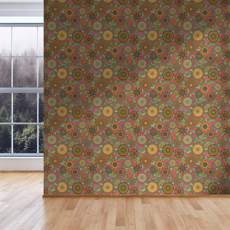 Deco Garden - Fuchsia - Trendy Custom Wallpaper | Contemporary Wallpaper Designs | The Detroit Wallpaper Co.