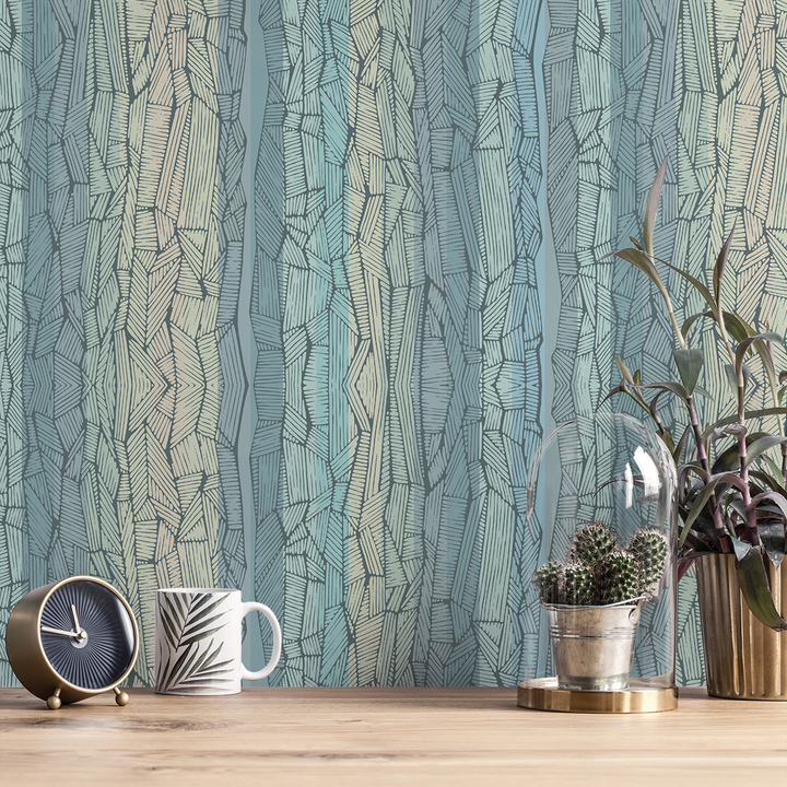 Dig Dug - Agua - Trendy Custom Wallpaper | Contemporary Wallpaper Designs | The Detroit Wallpaper Co.