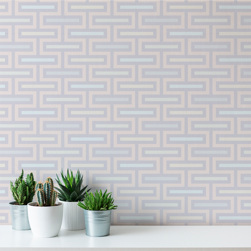 Floating Fret - Wisp - Trendy Custom Wallpaper | Contemporary Wallpaper Designs | The Detroit Wallpaper Co.