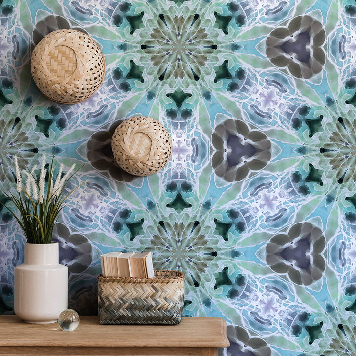 Kaleidoscope - Snowflake - Trendy Custom Wallpaper | Contemporary Wallpaper Designs | The Detroit Wallpaper Co.